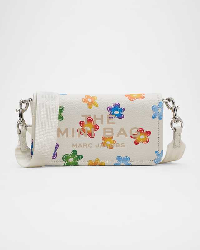 Wild Daisy-Print Leather Crossbody Bag